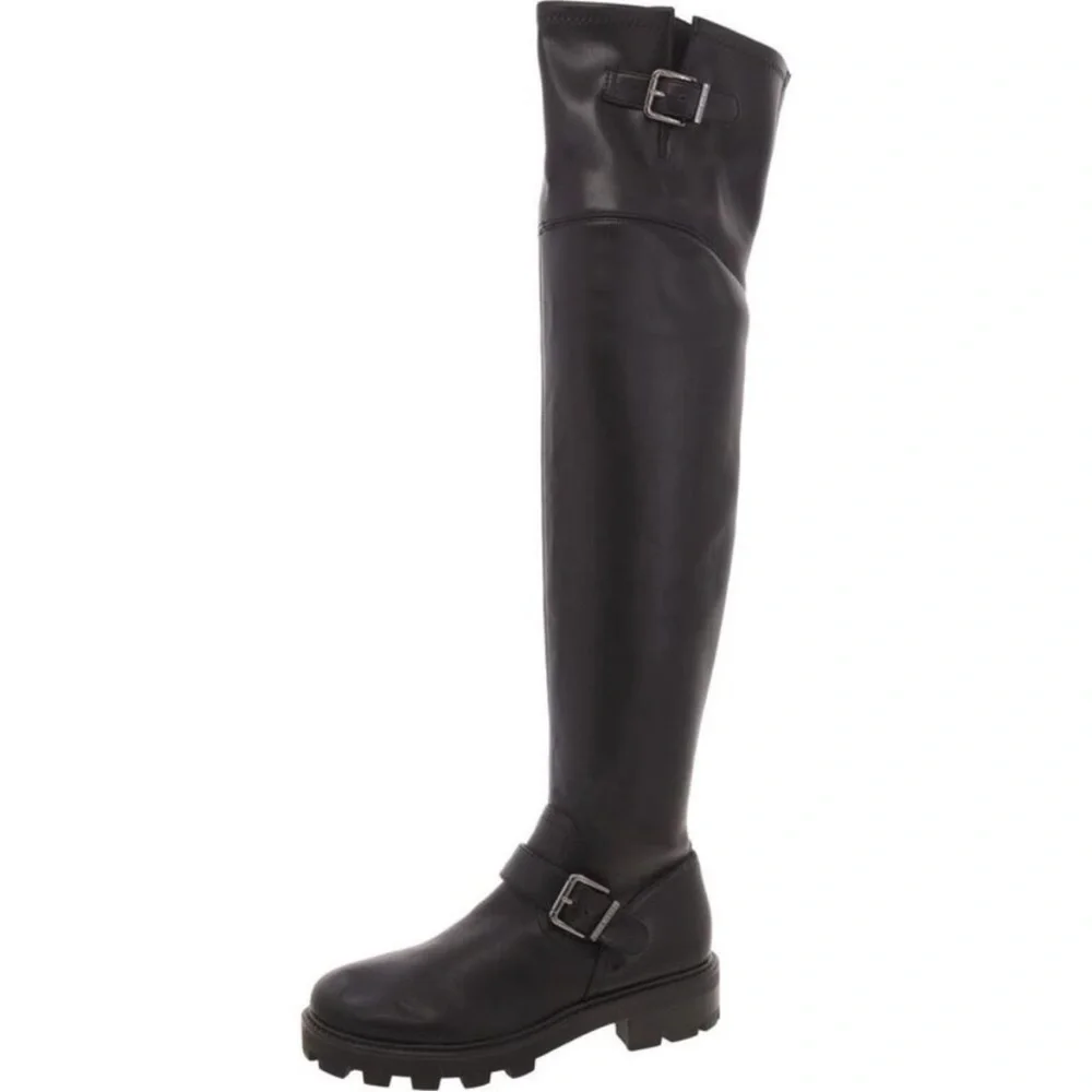Nine West Black Over-the-Knee Boots with Buckle Detail Nemba boots 5 1/2